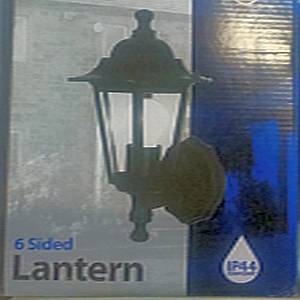 6 sided wall lantern Black