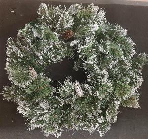 BRISTLE PINE LIT WREATH 60 CMS