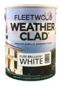 Fleetwood Weather Clad Smooth Masonry Brilliant White Paint - 5 Litre