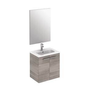 Paris Wall Hung Unit, Basin & Mirror 2 Door Sandy Grey - 50 cm