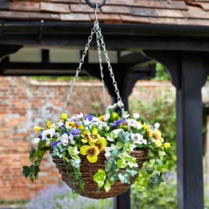 Faux Décor Pansy Hanging Easy Basket - 30cm