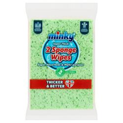 MINKY EXTRA THICK SPONGE WIPES PACK 2