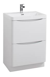 Bali Floor Standing Vanity Unit & Basin Ash White - 60 cm