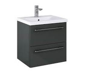 Otto Plus Gloss Grey Wall Hung Unit & Basin - 50 cm