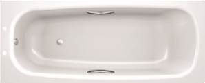 Strata Single Ended Steel Bath With Grips - 1600 x 700 mm