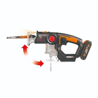 Worx 2-in-1 Cordless Reciprocating & Jig Saw - 20 V