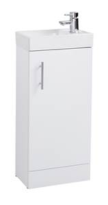 Cube Compact Vanity Unit & Washbasin Gloss White - 40 cm