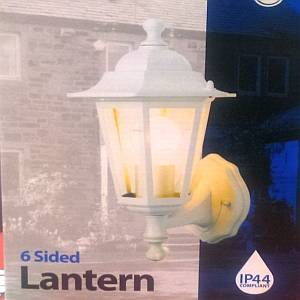 6 sided wall lantern white