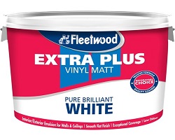 Fleetwood Extra Plus Vinyl Matt Brilliant White Paint - 10 Litre