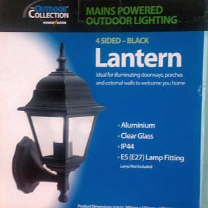 4 sided wall lantern Black