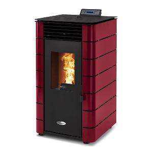 SOLIS K100 EDGE 8KW CLARET ROOM HEAT PELLET STOVE