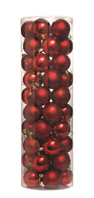RED CHRISTMAS BAUBLES 50 PACK