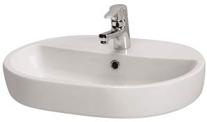 Caspia Oval Countertop Washbasin 1 Taphole