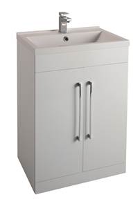 Idon 2 Door Vanity unit & Washbasin Gloss White - 60 cm