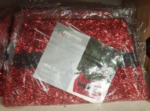 Red Tinsel Tree Skirt