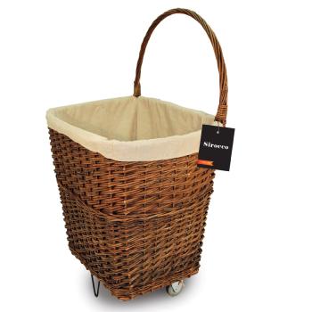 SIROCCO NATURAL WICKER FIRELOG CART - LARGE