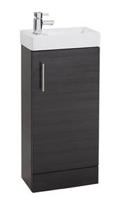 Cube Compact Vanity Unit & Washbasin Black Ash - 40 cm