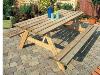 FOLDING PICNIC BENCH PRESSURE TREATED 6 SEATER
