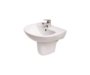 President 1 Taphole Washbasin & Semi Pedestal - 50 cm