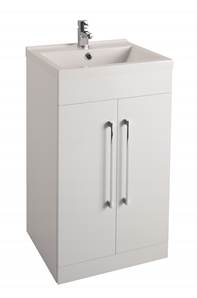 Idon 2 Door Vanity unit & Washbasin Gloss White - 50 cm