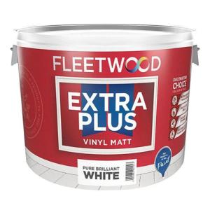 Fleetwood Extra Plus Vinyl Matt Brilliant White Paint - 10 Litre