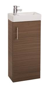 Cube Compact Vanity Unit & Washbasin Walnut - 40 cm