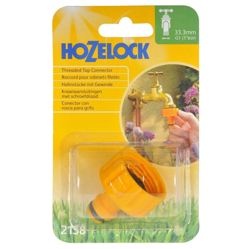 Hozelock 1 Inch BSP Outdoor Hose Pipe Threaded Tap Connector, Leak Free