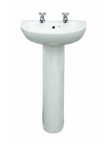 Strata Clockroom Washbasin 2 Taphole - 46 cm