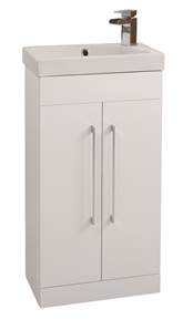 Sail 2 Door Vanity Unit & Washbasin White - 46 cm