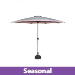 3M ALUMINIUM PARASOL - GREY WITH PINK EDGE