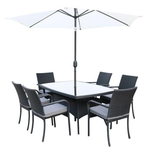 Sienna Rectangular Rattan 6 Seater Set