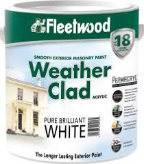 Fleetwood Weather Clad Smooth Masonry Brilliant White Paint - 10 Litre